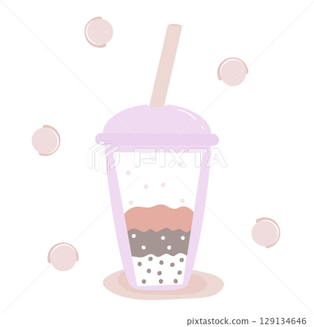 cute bubble tea  129134646