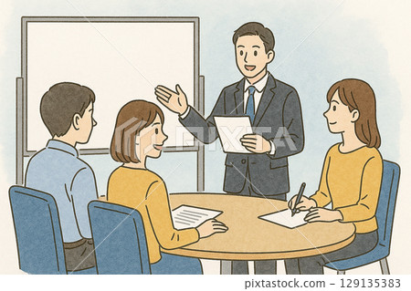 一個商人做演示的插圖 129135383