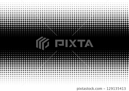Horizontal halftone dot pattern with black band Horizontal halftone dot pattern with black band 129135413