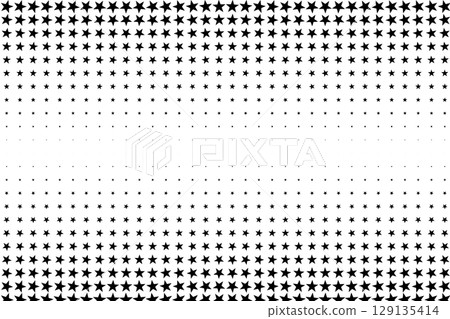 Horizontal halftone star gradient pattern Horizontal halftone star gradient pattern 129135414