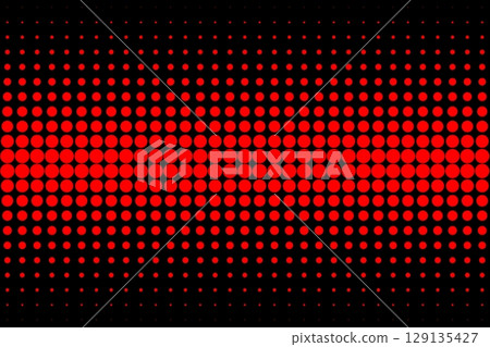 Red halftone dot pattern on black 129135427