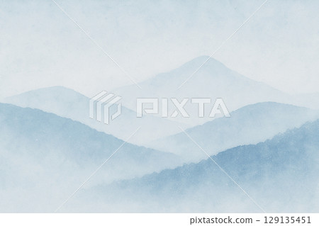 單調的藍色山脈背景圖 129135451