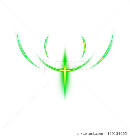 Green glowing abstract icon on transparent background Green glowing abstract icon on transparent background 129135665