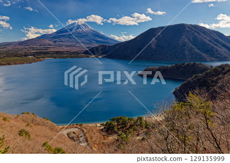 Lake Motosu and Mount Fuji as seen from Nakanokura Observatory Lake Motosu and Mount Fuji as seen from Nakanokura Observatory 129135999
