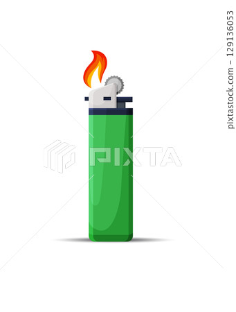 Plastic Cigarette Lighter with Fire Vector Illustration stock illustration Plastic Cigarette Lighter with Fire Vector Illustration stock illustration 129136053