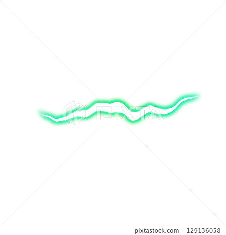 透明背景上發光的綠色電波形 129136058