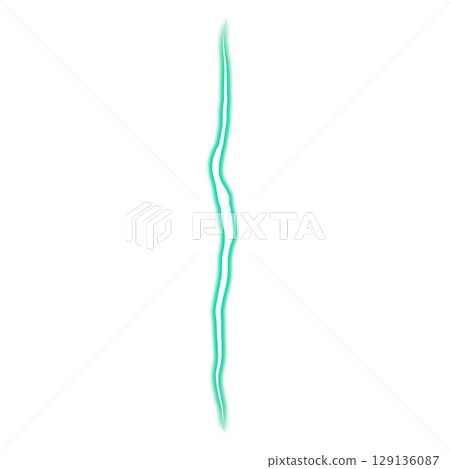 透明背景上發光的綠色垂直電線 129136087