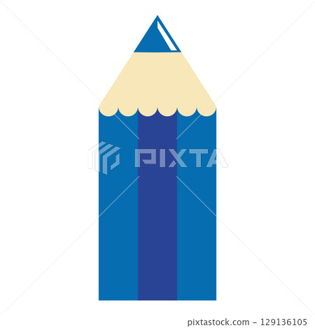 Blue pencil flat icon. Vector 129136105