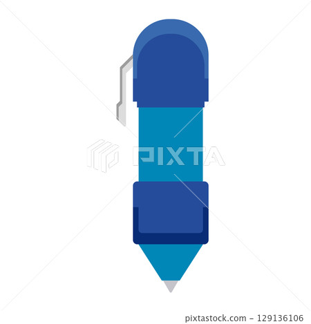 Blue pen flat icon. Vector Blue pen flat icon. Vector 129136106