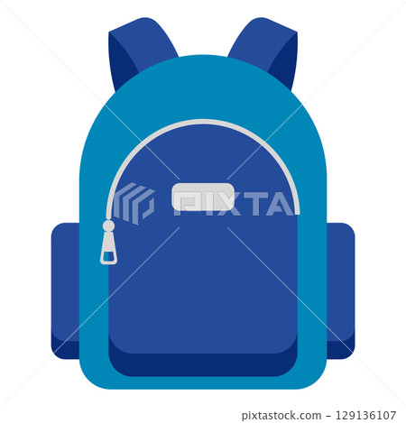 Blue school backpack icon. Vector Blue school backpack icon. Vector 129136107
