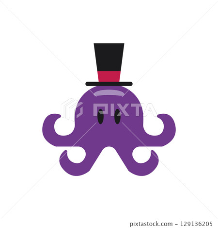 Isolated colored octopus toy icon Flat design Vector Isolated colored octopus toy icon Flat design Vector 129136205