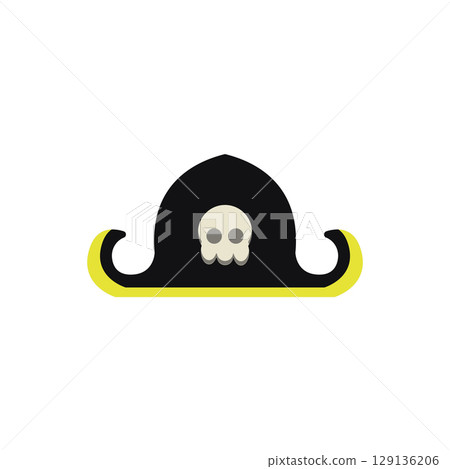 Isolated colored pirate hat toy icon Flat design Vector Isolated colored pirate hat toy icon Flat design Vector 129136206