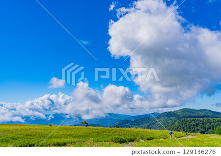 【長野縣】美原高原牛伏山散步道上的人們 129136276