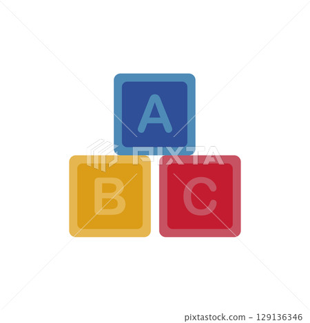 Isolated colored cube toy icon Flat design Vector Isolated colored cube toy icon Flat design Vector 129136346