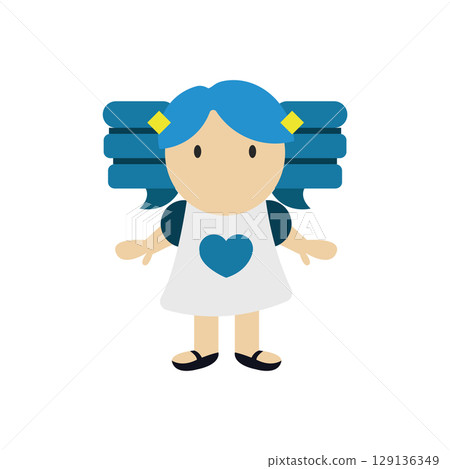Isolated colored doll toy icon Flat design Vector 129136349