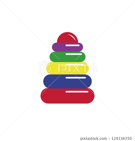 Isolated colored stack toy icon Flat design Vector Isolated colored stack toy icon Flat design Vector 129136350
