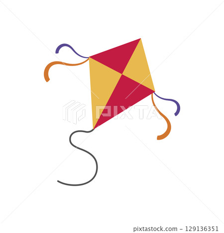 Isolated colored kite toy icon Flat design Vector Isolated colored kite toy icon Flat design Vector 129136351