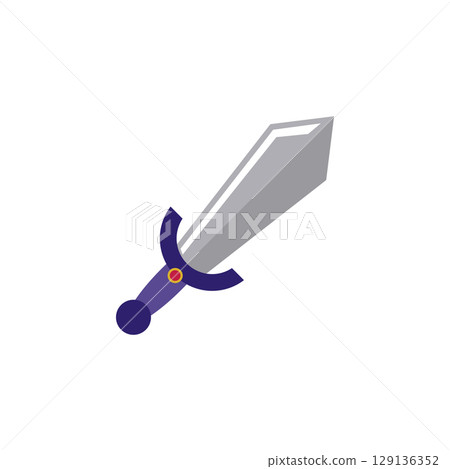 Isolated colored sword toy icon Flat design Vector Isolated colored sword toy icon Flat design Vector 129136352
