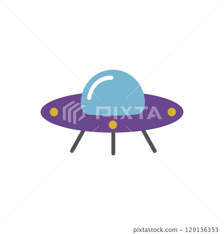 Isolated colored ufo toy icon Flat design Vector Isolated colored ufo toy icon Flat design Vector 129136353