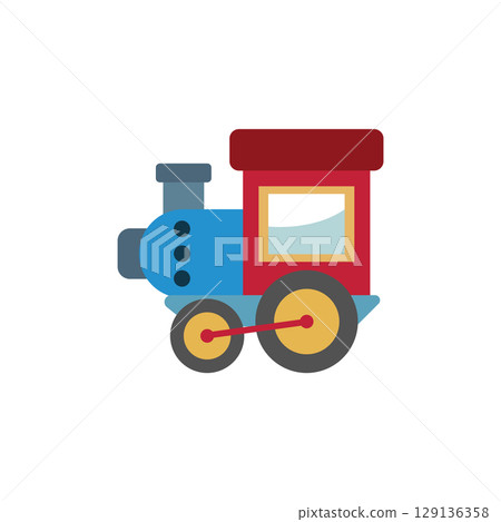 Isolated colored train toy icon Flat design Vector Isolated colored train toy icon Flat design Vector 129136358