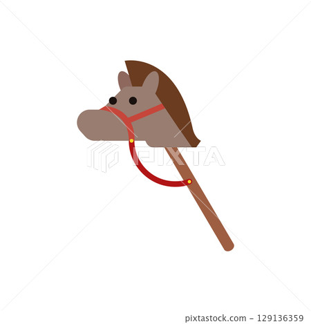 Isolated colored horse stick toy icon Flat design Vector Isolated colored horse stick toy icon Flat design Vector 129136359
