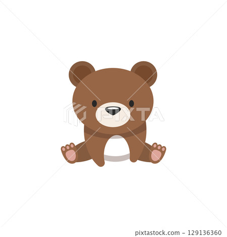 Isolated colored teddy bear toy icon Flat design Vector Isolated colored teddy bear toy icon Flat design Vector 129136360