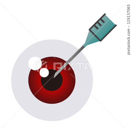 Illustration of eye disease caused by aging or disease, treated by surgery at an ophthalmology clinic Illustration of eye disease caused by aging or disease, treated by surgery at an ophthalmology clinic 129137065
