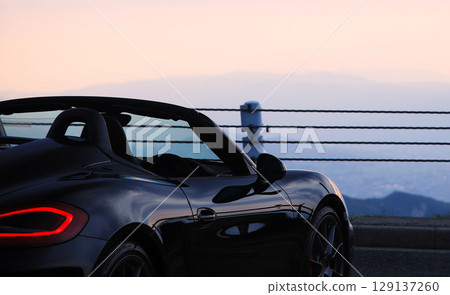 Glossy black open car 129137260