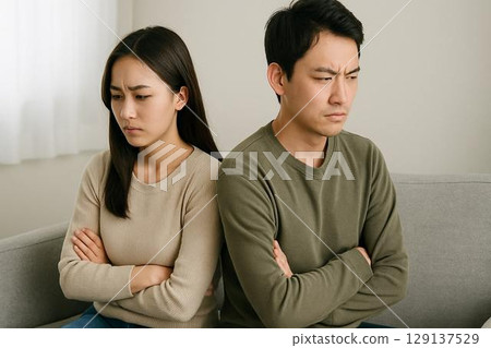 The silence of two people passing each other 129137529