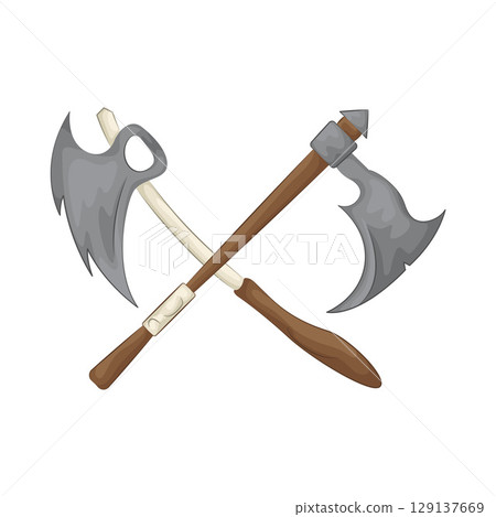 Illustration of Crossed Axe 129137669