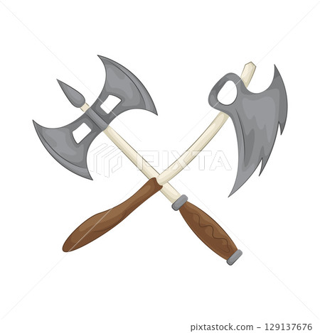 Illustration of Crossed Axe 129137676