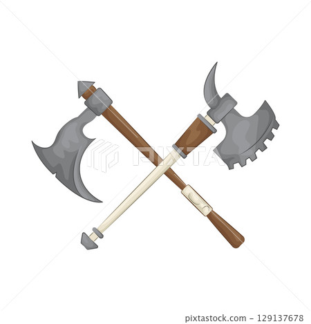 Illustration of Crossed Axe 129137678