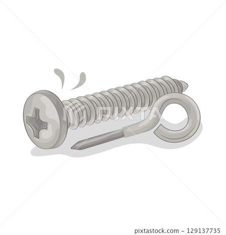 Illustration of Screw Illustration of Screw 129137735