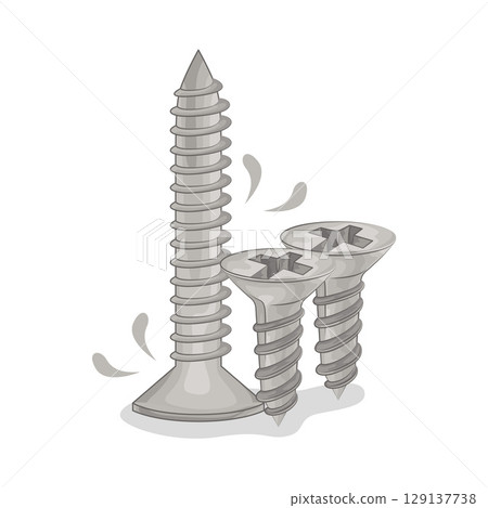 Illustration of Screw Illustration of Screw 129137738