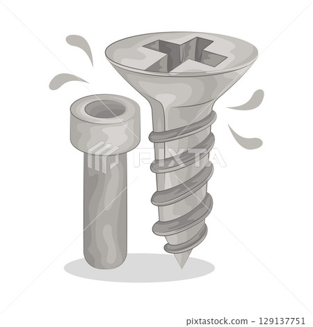 Illustration of Screw Illustration of Screw 129137751