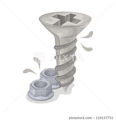 Illustration of Screw Illustration of Screw 129137752