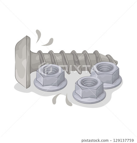 Illustration of Screw Illustration of Screw 129137759
