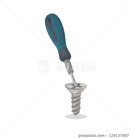 Illustration of Screw and Screwdriver Illustration of Screw and Screwdriver 129137807