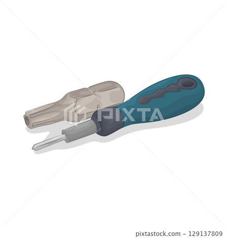Illustration of Screw and Screwdriver  129137809