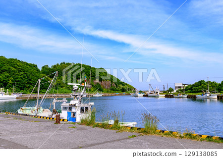 Noboribetsu Fishing Port, a small fishing port in southern Hokkaido 129138085