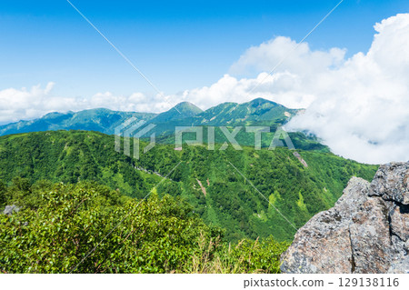 夏季攀登妙高山（從北峰頂眺望燒山、火內山） 129138116