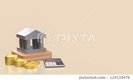 The Bank Building for Business concept 3d rendering. 129138476