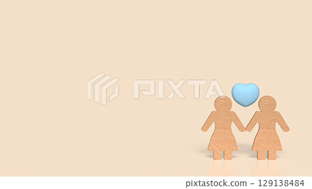 The Wood plate women and heart for lgbtq concept 3d Rendering. The Wood plate women and heart for lgbtq concept 3d Rendering. 129138484