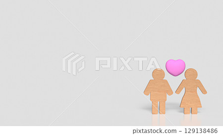The Wood plate woman and man for couple concept 3d Rendering. The Wood plate woman and man for couple concept 3d Rendering. 129138486