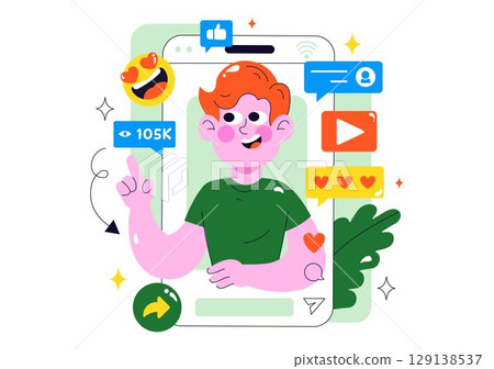 Short Video and Reels Illustration Featuring Personalized, Search-Optimized Videos from Various Media Platforms for Digital Promotion and Marketing Short Video and Reels Illustration Featuring Personalized, Search-Optimized Videos from Various Media Platforms for Digital Promotion and Marketing 129138537