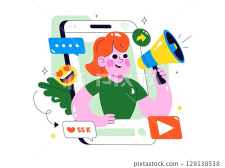 Short Video and Reels Illustration Featuring Personalized, Search-Optimized Videos from Various Media Platforms for Digital Promotion and Marketing Short Video and Reels Illustration Featuring Personalized, Search-Optimized Videos from Various Media Platforms for Digital Promotion and Marketing 129138538