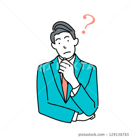 Stock Illustration: Vector illustration of a thinking businessman 129138783
