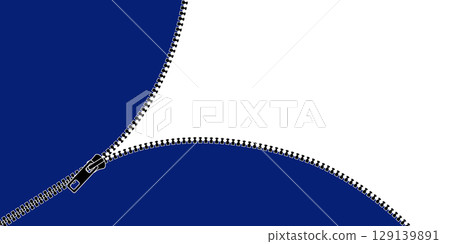 Zipper vector illustration with metal teeth and plastic puller. Realistic zip fastener design for jacket bag pant or dress. Fashion accessory icon for apparel or clothing repair template. Zipper vector illustration with metal teeth and plastic puller. Realistic zip fastener design for jacket bag pant or dress. Fashion accessory icon for apparel or clothing repair template. 129139891
