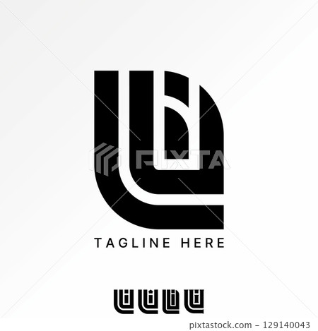 Logo design graphic concept creative premium vector stock image top sell letter LUI font line parallelogram symmetry geometry creation genesis brand 129140043