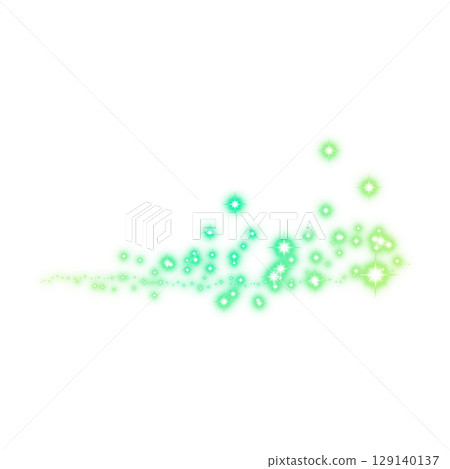 Glowing splash of green stars and sparkles on transparent background 129140137